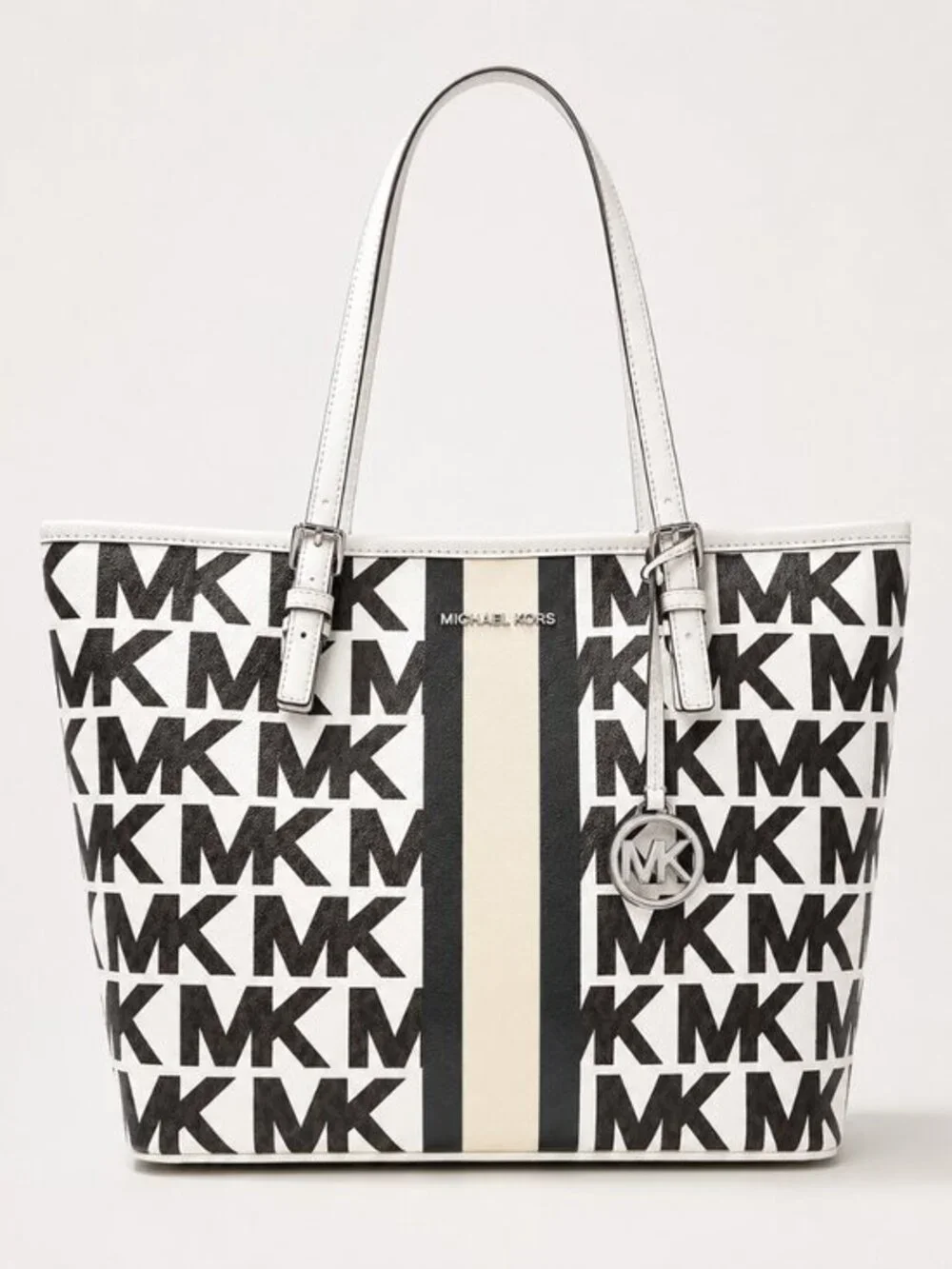 Michael Kors Large Logo Carryall Tote Signature MK Stripe NWT